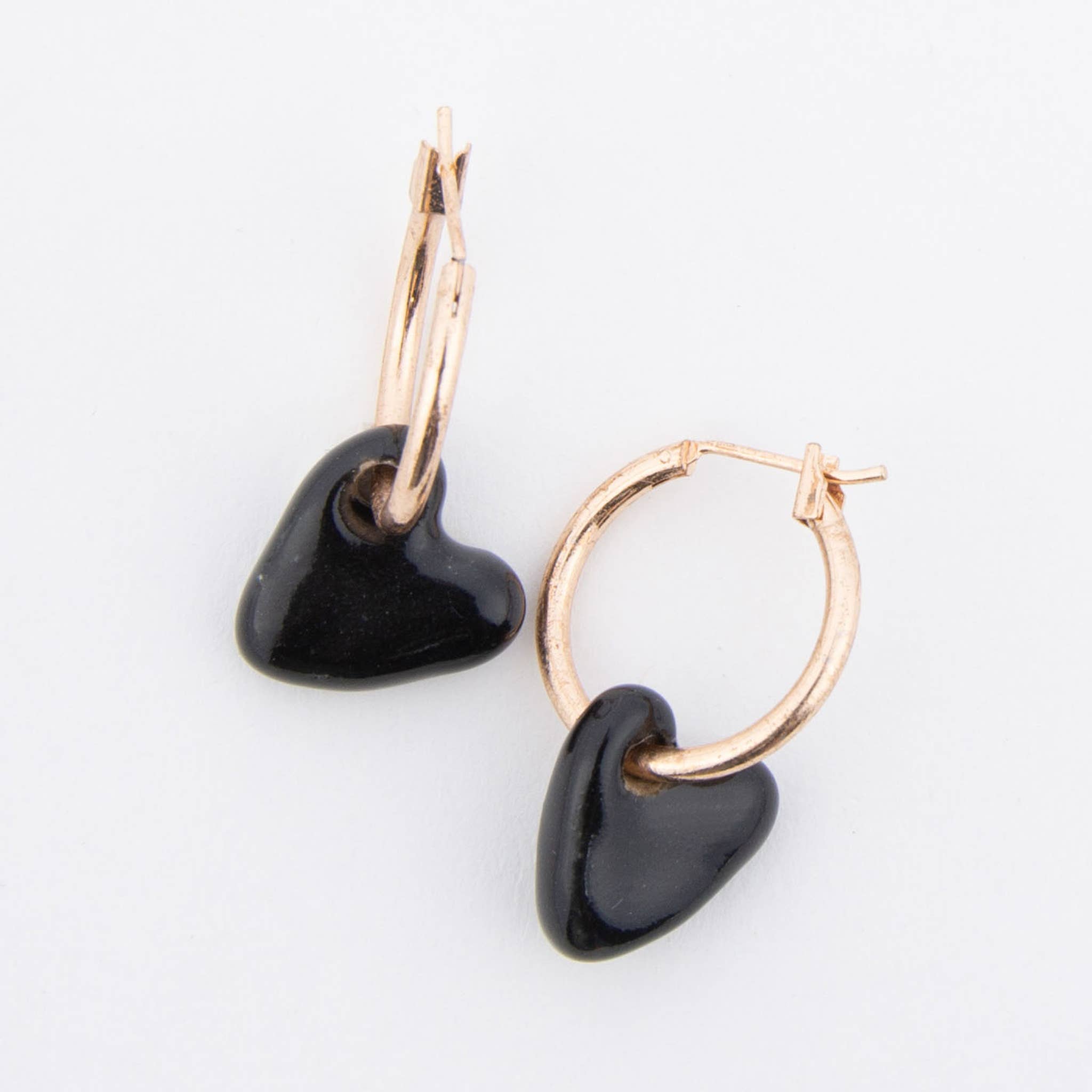 Kieryn Ceramic Heart Charm Hoop Earring