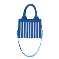 Blue Striped Structured Mini Tote