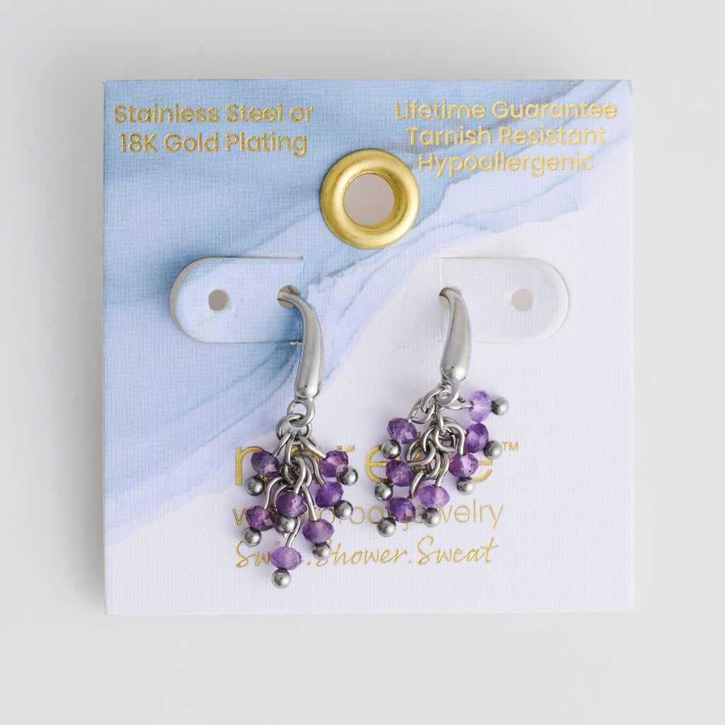 Waterproof Earrings Gemstone Beaded Drop Narelle Fringe