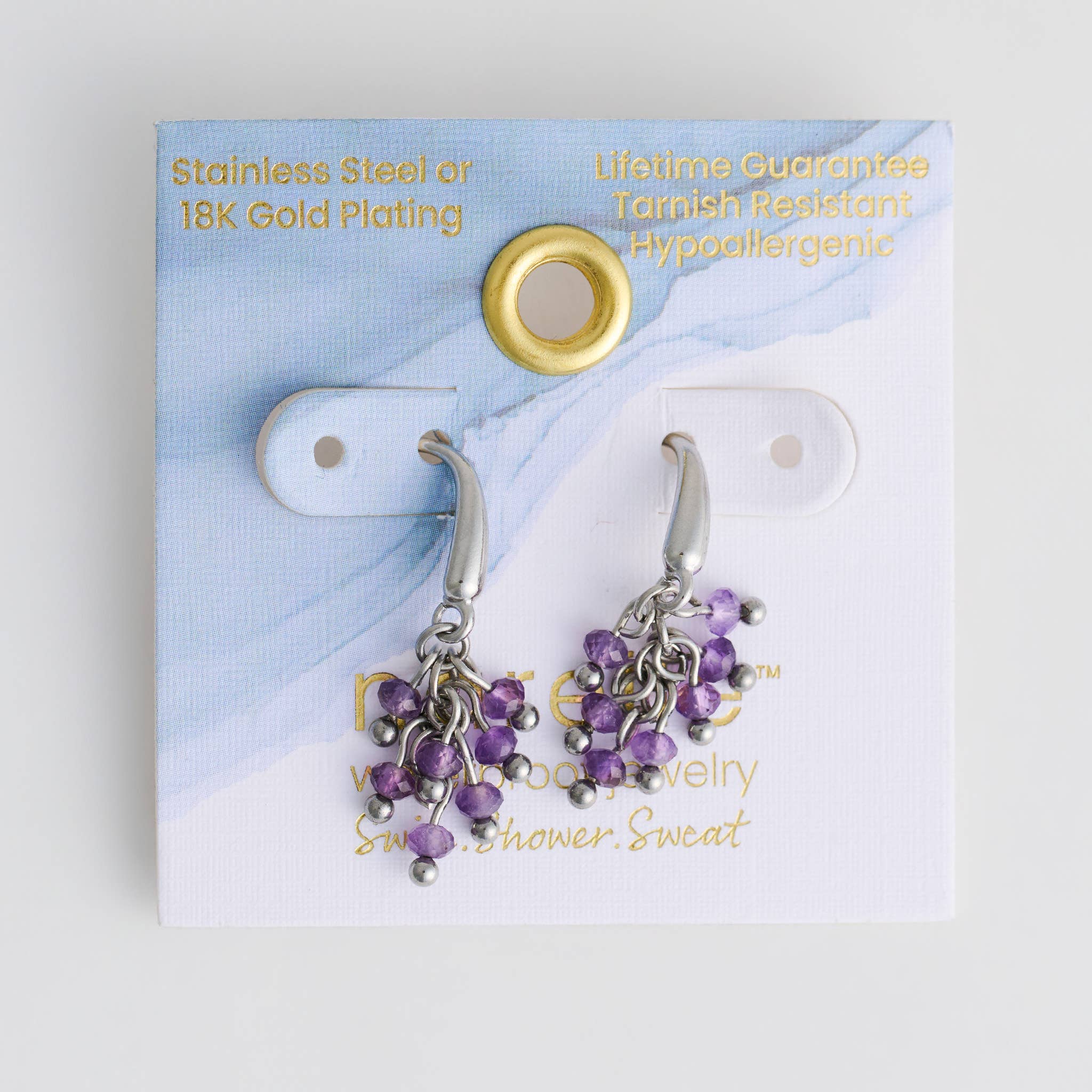 Waterproof Earrings Gemstone Beaded Drop Narelle Fringe