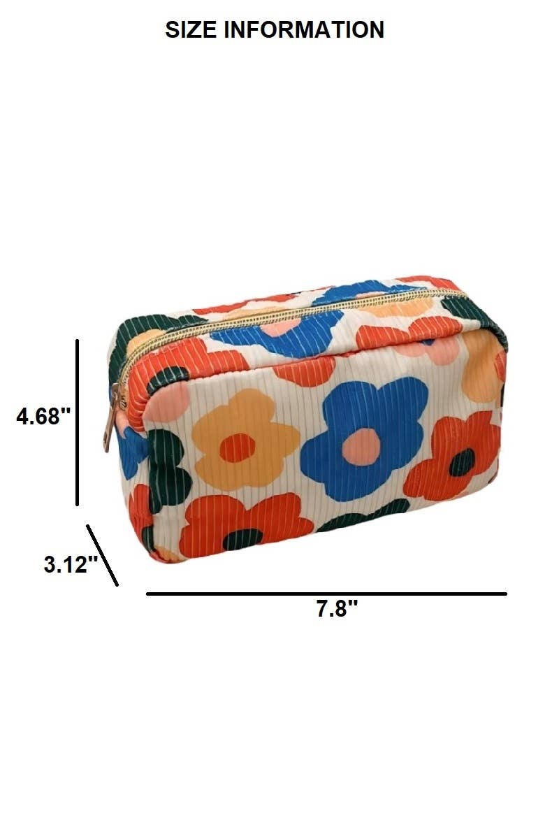 `.Corduroy cosmetic make up bag pouch