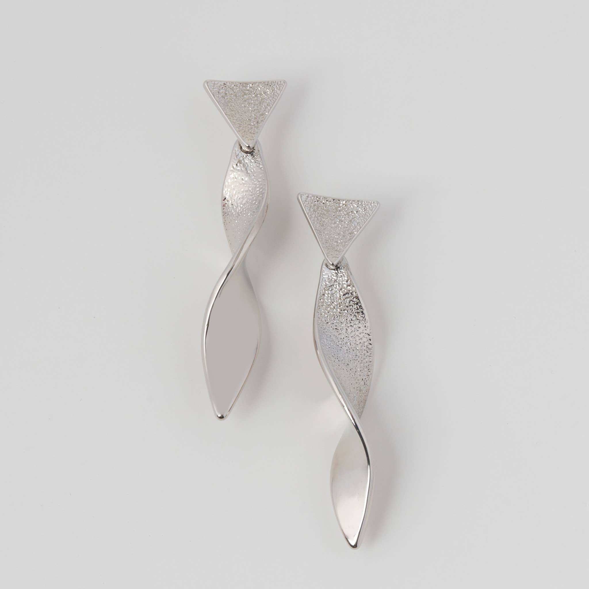 Kali Metal Twisted Ribbon Dangle Earrings