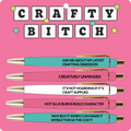Crafty Bitch Pen Set (funny, gift, pens, stationery)