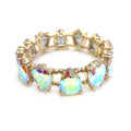 Teardrop Glass Crystal Bead Linked Stretch Bracelet