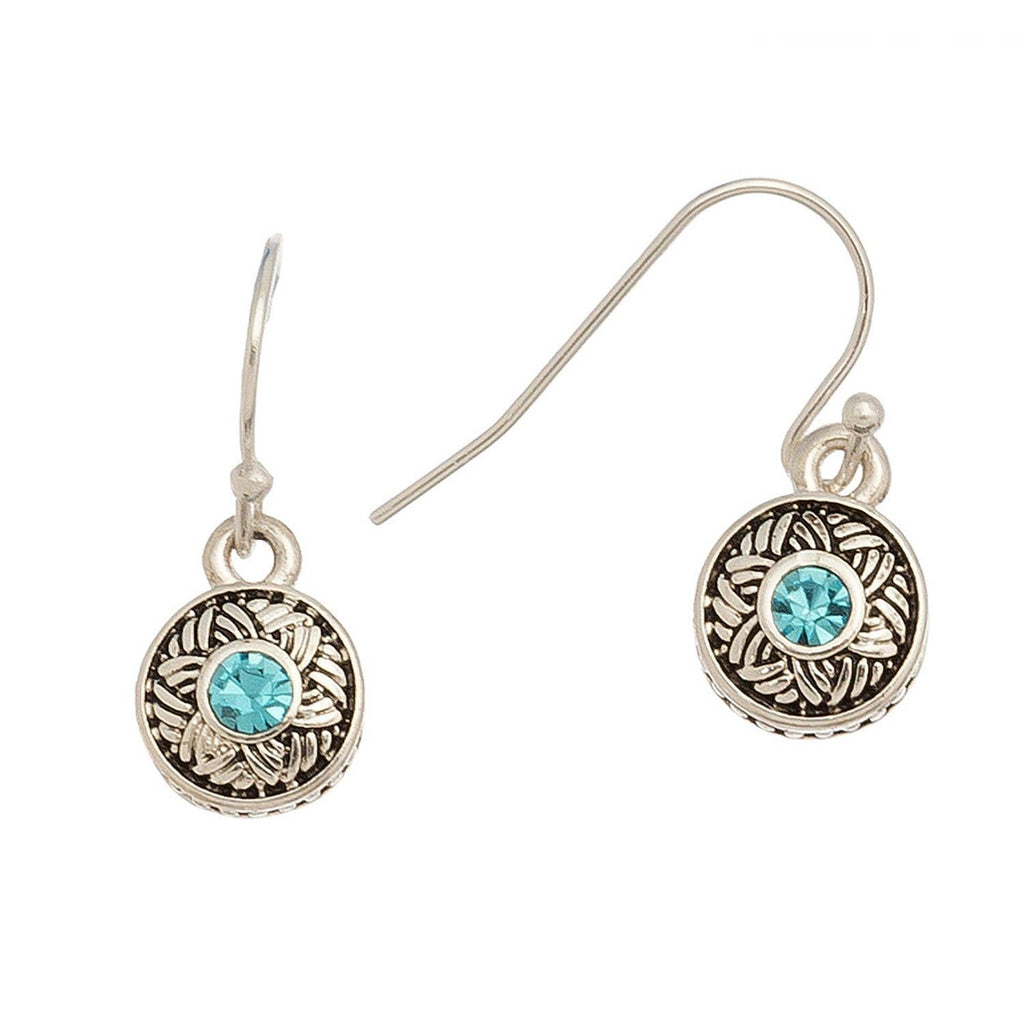 Silver with Stone Drop Ear Sense Earrings