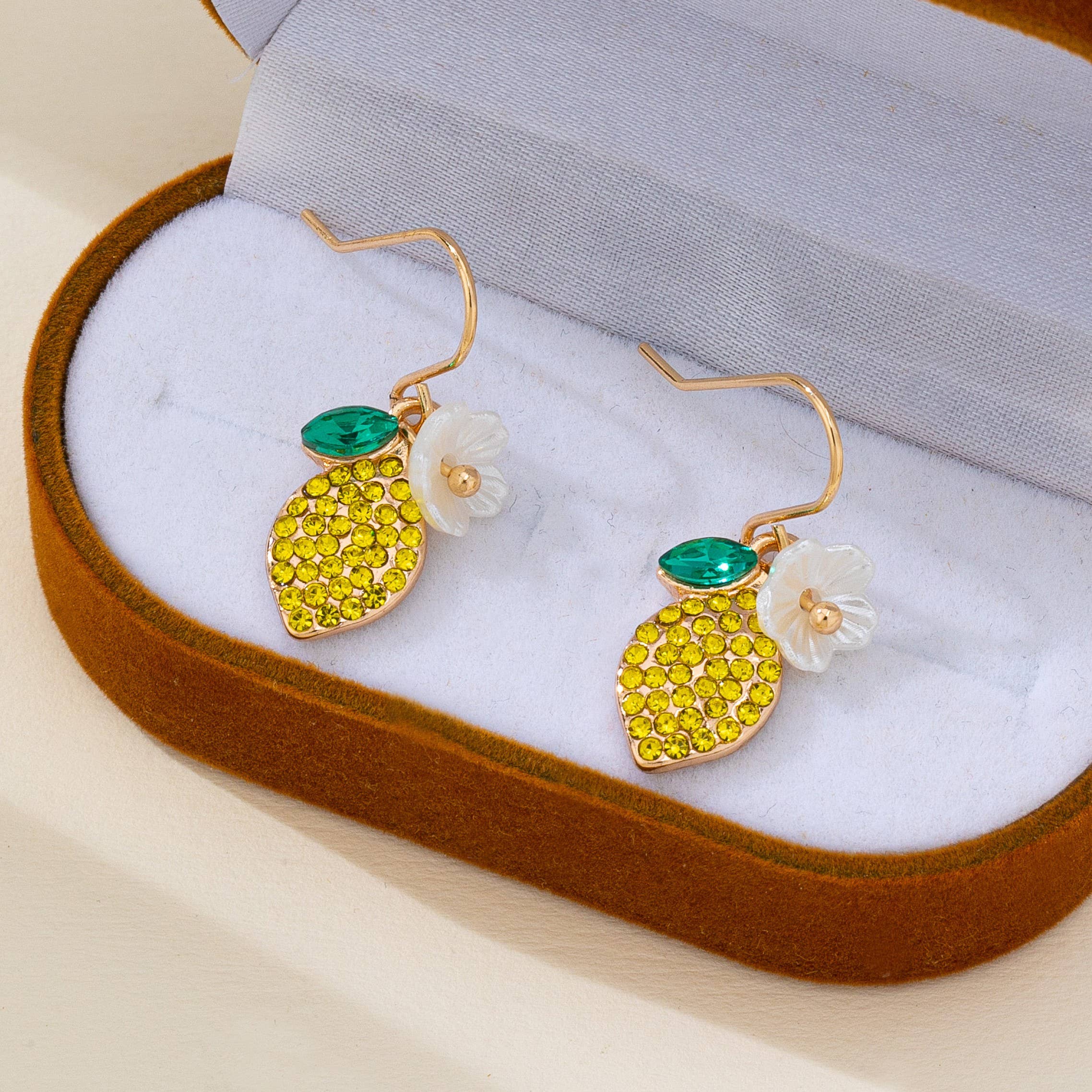 Sparkling Pave Lemon Drop Earrings | 80E62626