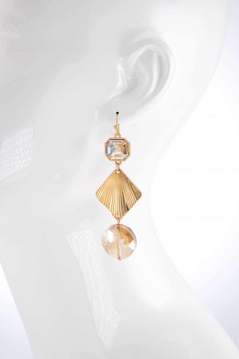 Linear Glass Dangle Drop Earrings