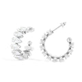 18K Gold PVD Stainless Steel Marquis CZ Stone Hoop Earrings