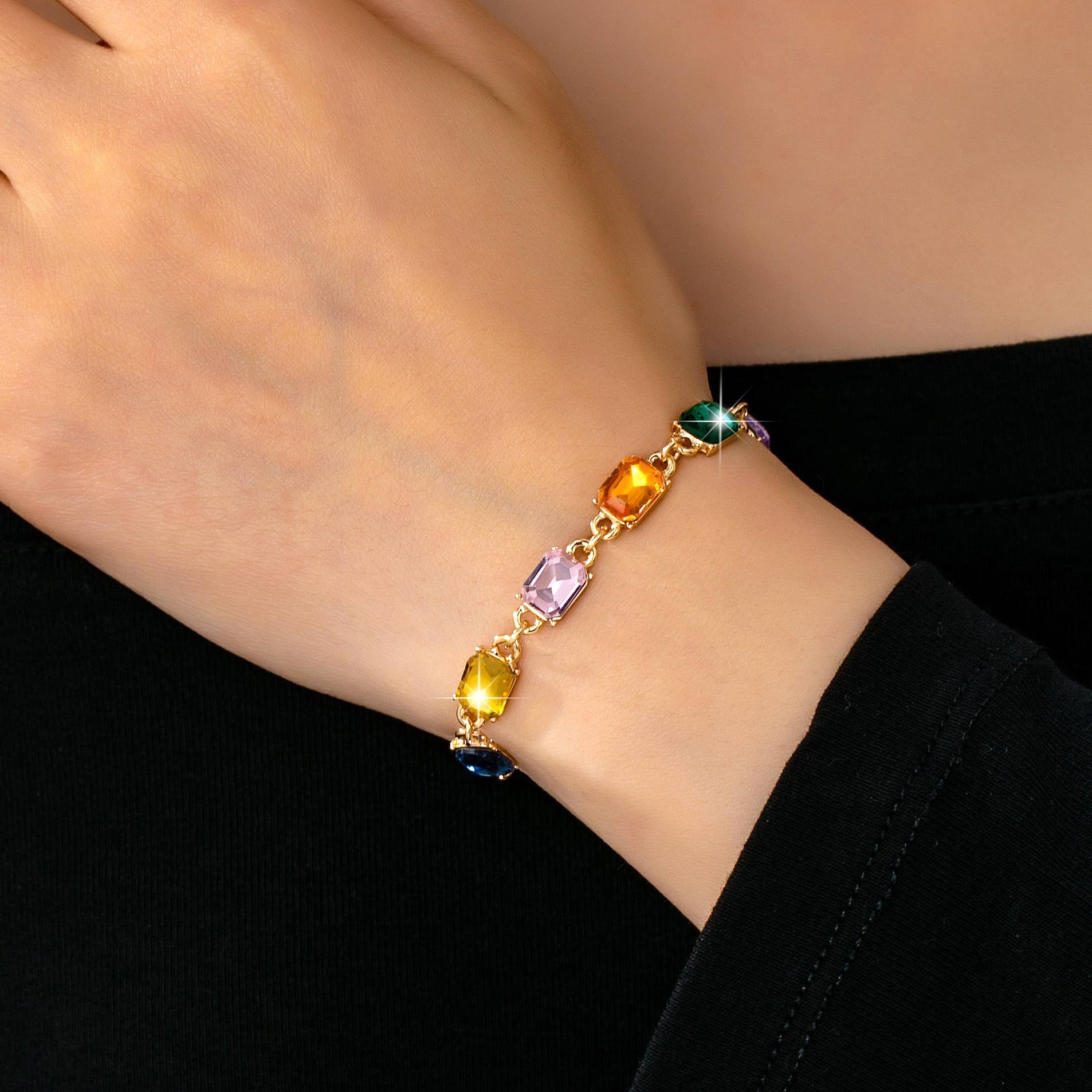 Rainbow Gemstone Tennis Bracelet | 80B1674