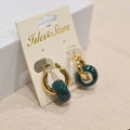 Elegance Pattern Murano glass bead donut huggie earrings