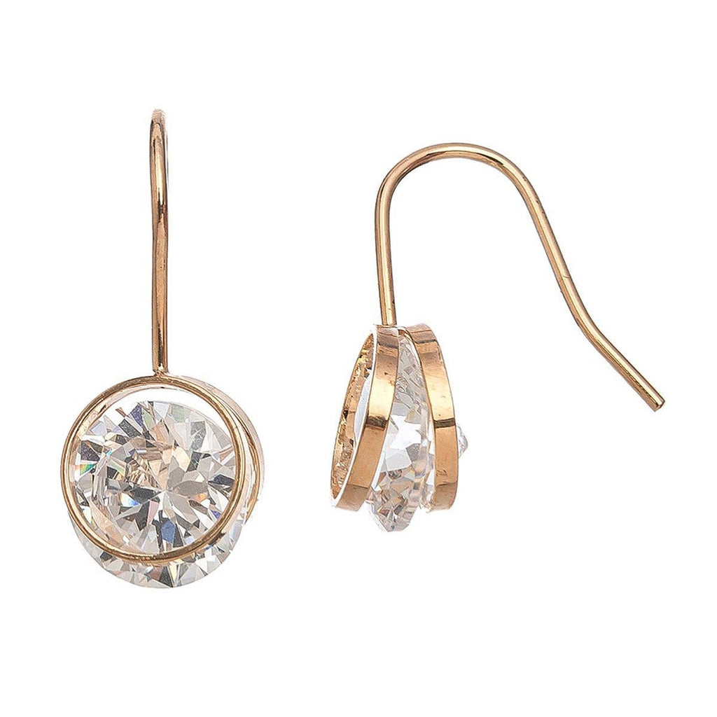Dazzlers Cubic Zirconia Round Drop Earrings