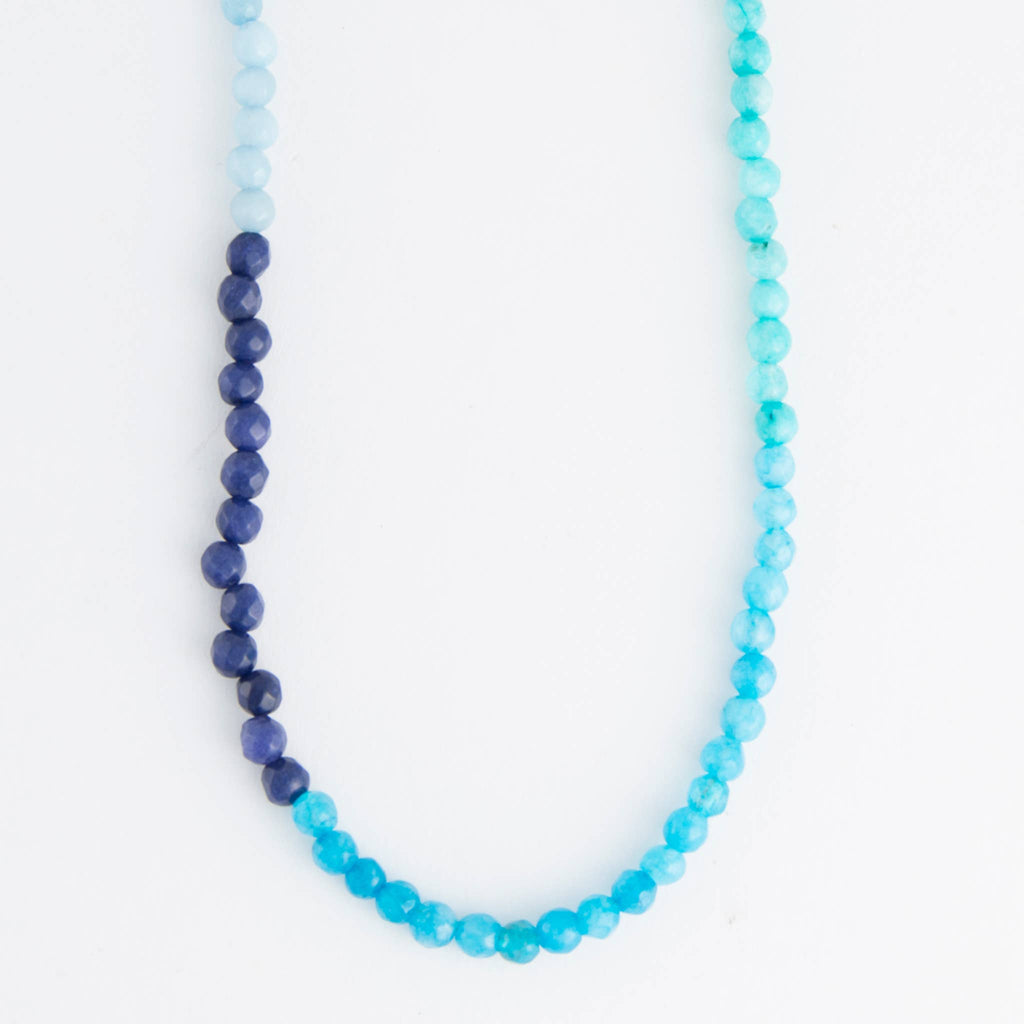 Maren Genuine Aventurine Stone Ombre 15" Beaded Necklace