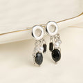 Waterproof Earrings Drop Black Agate Jewelry Narelle Post