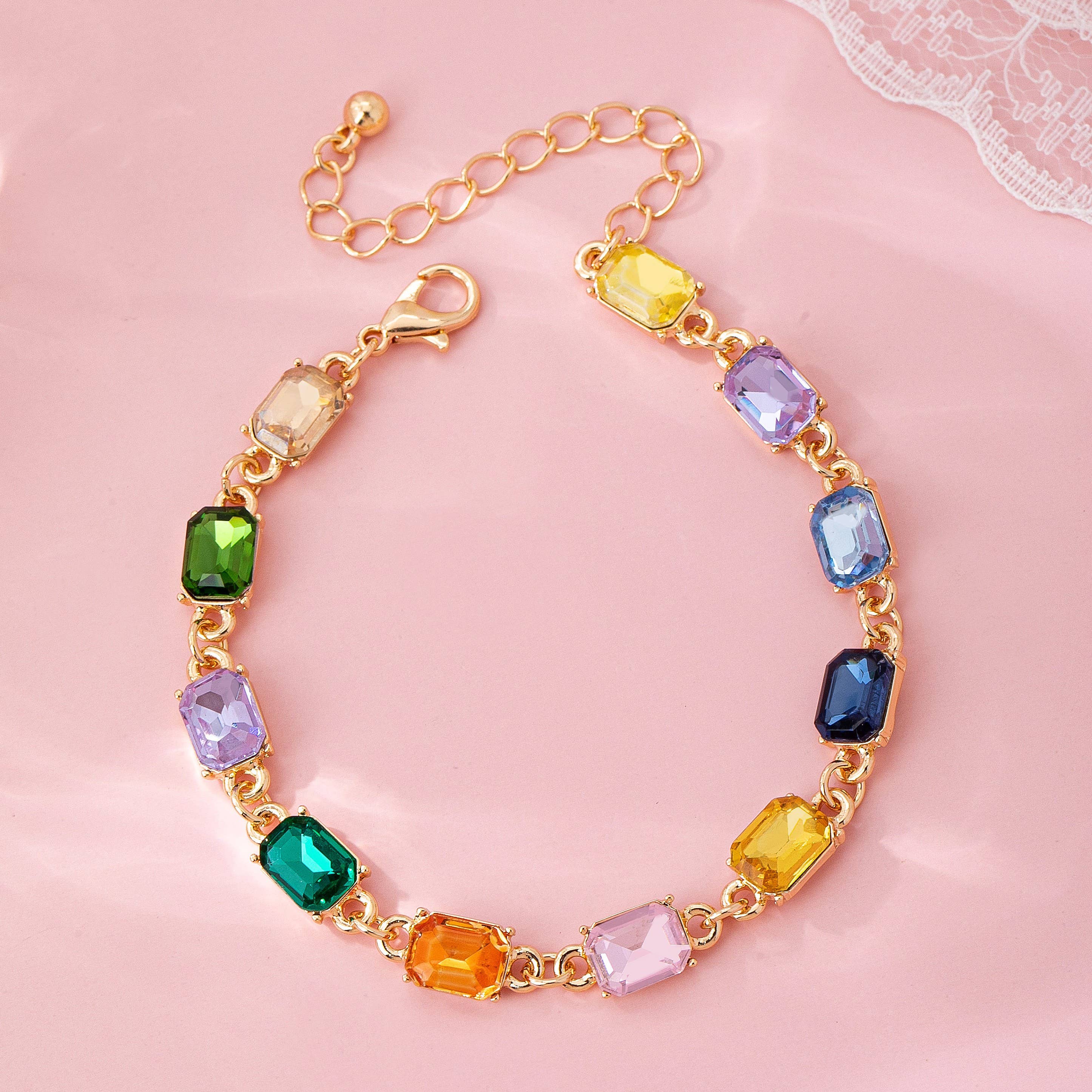 Rainbow Gemstone Tennis Bracelet | 80B1674