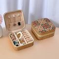 Luxury Vintage Mirror Jewelry Organizer Portable Travel Earring Ring Necklace Case