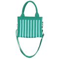 Green Striped Structured Mini Tote Purse