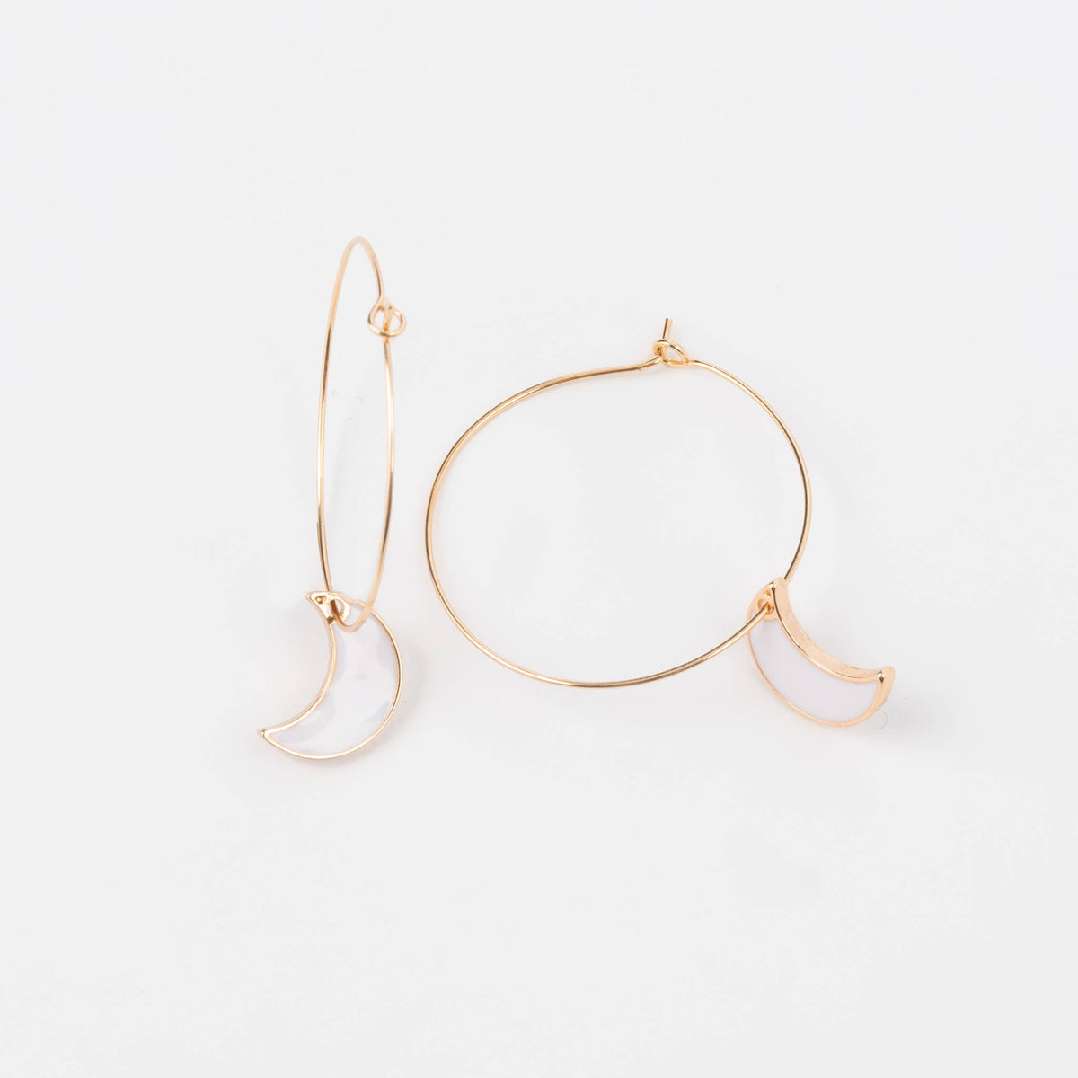 Halloween Moon Charm Hoop Earrings