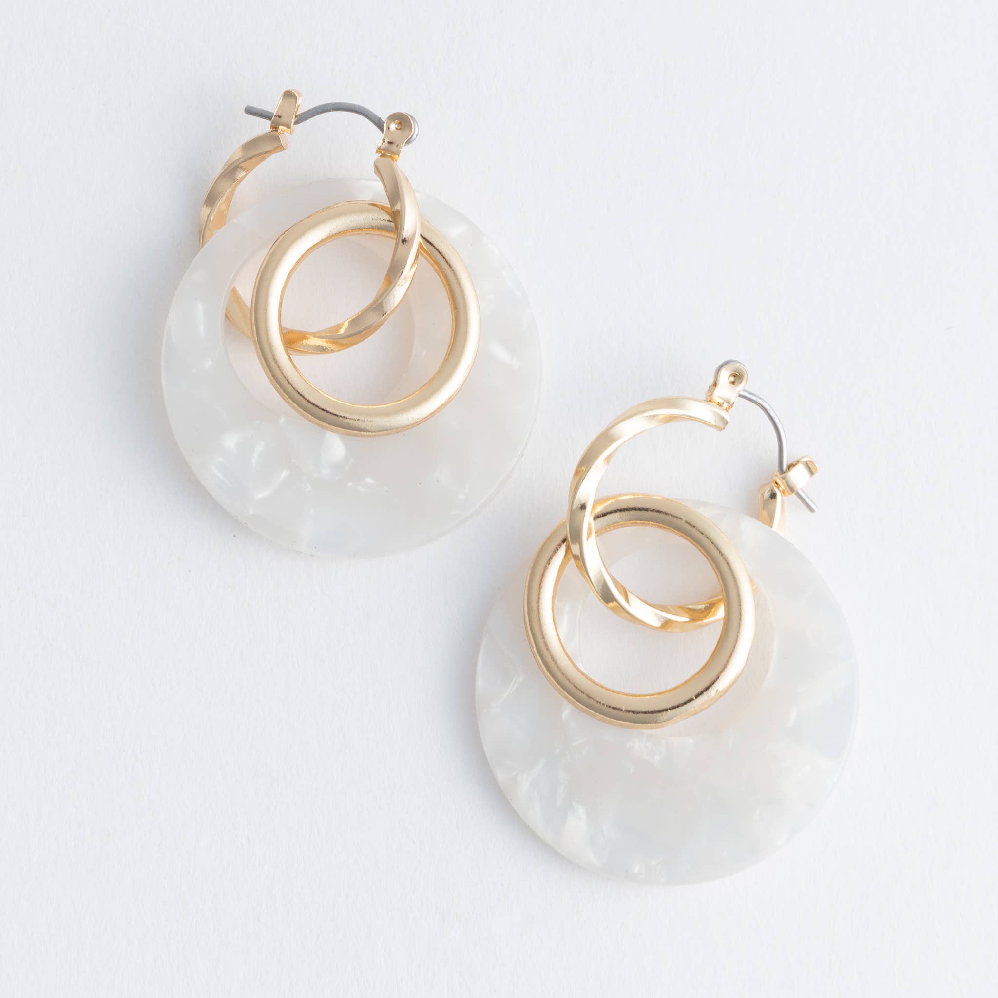 Tortoiseshell Double Ring Acrylic Hoop Earring