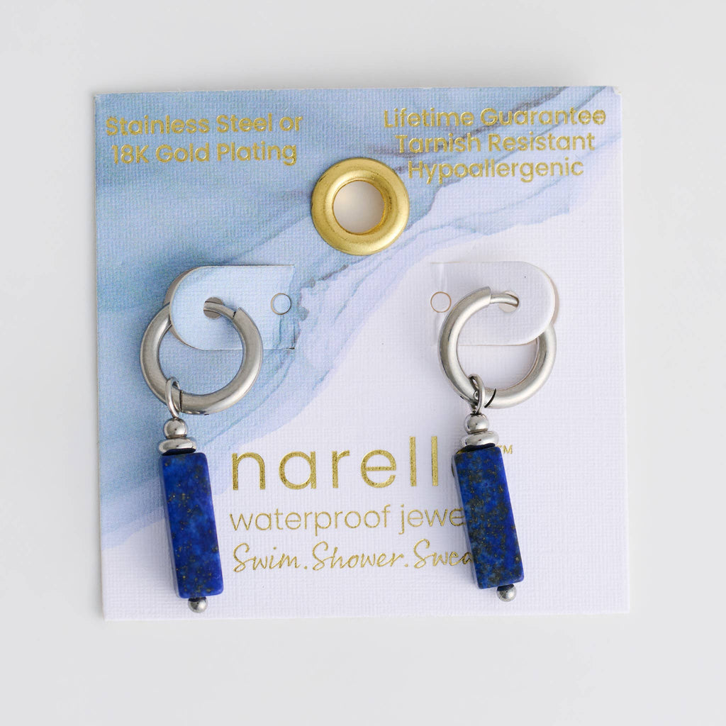 Hoop Earrings Gemstone Bar Waterproof Jewelry Narelle