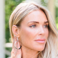 Haven Black Glass Beaded Silver Hoop Drop Earring