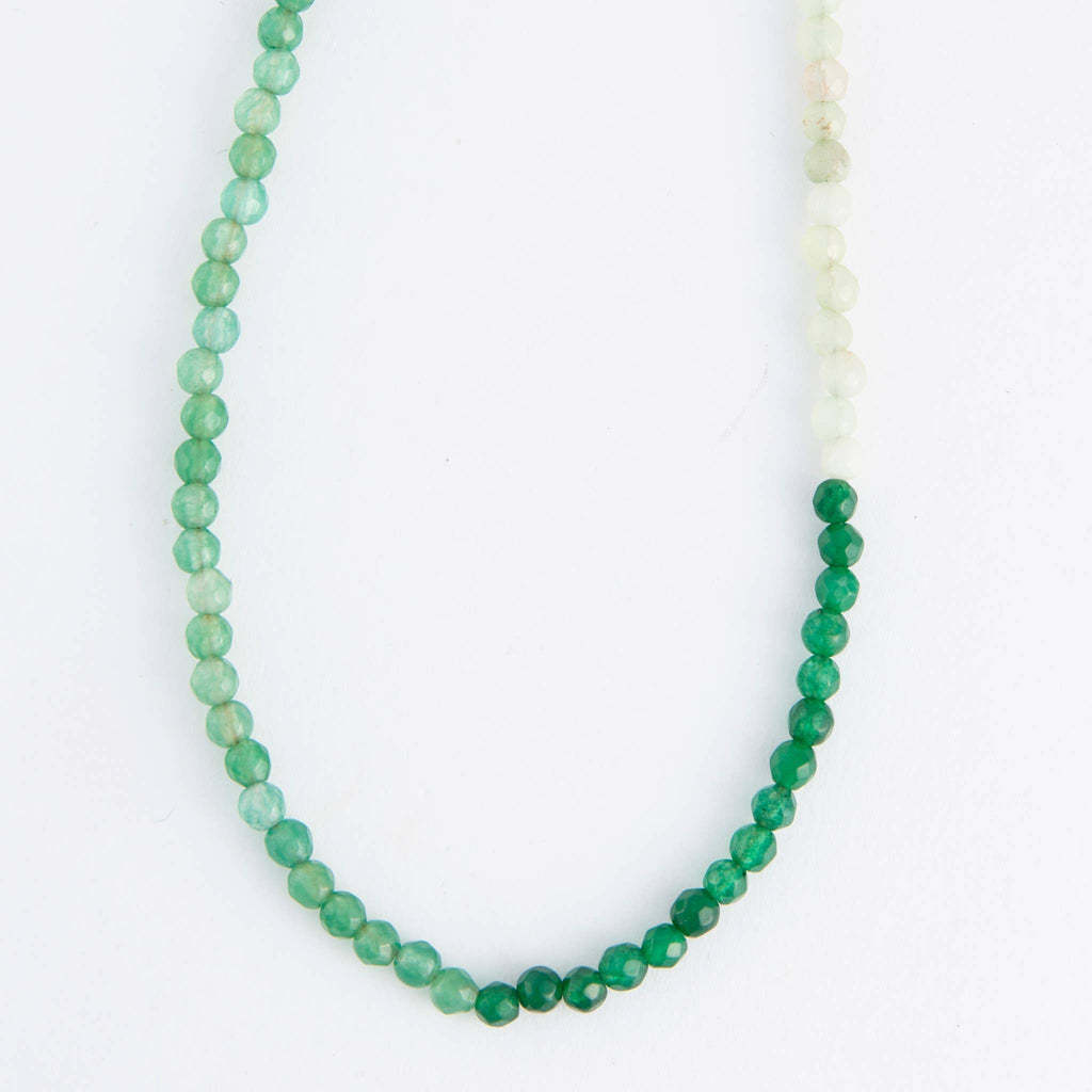 Maren Genuine Aventurine Stone Ombre 15" Beaded Necklace