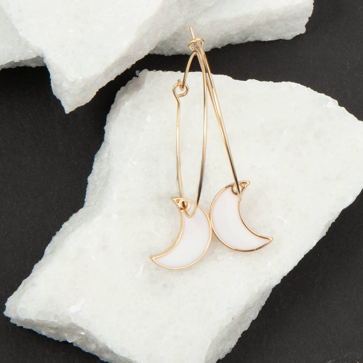Halloween Moon Charm Hoop Earrings
