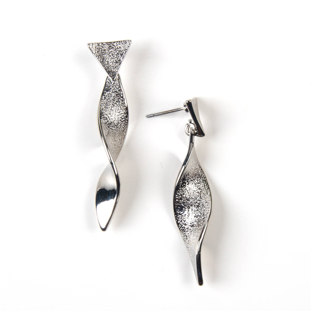Kali Metal Twisted Ribbon Dangle Earrings