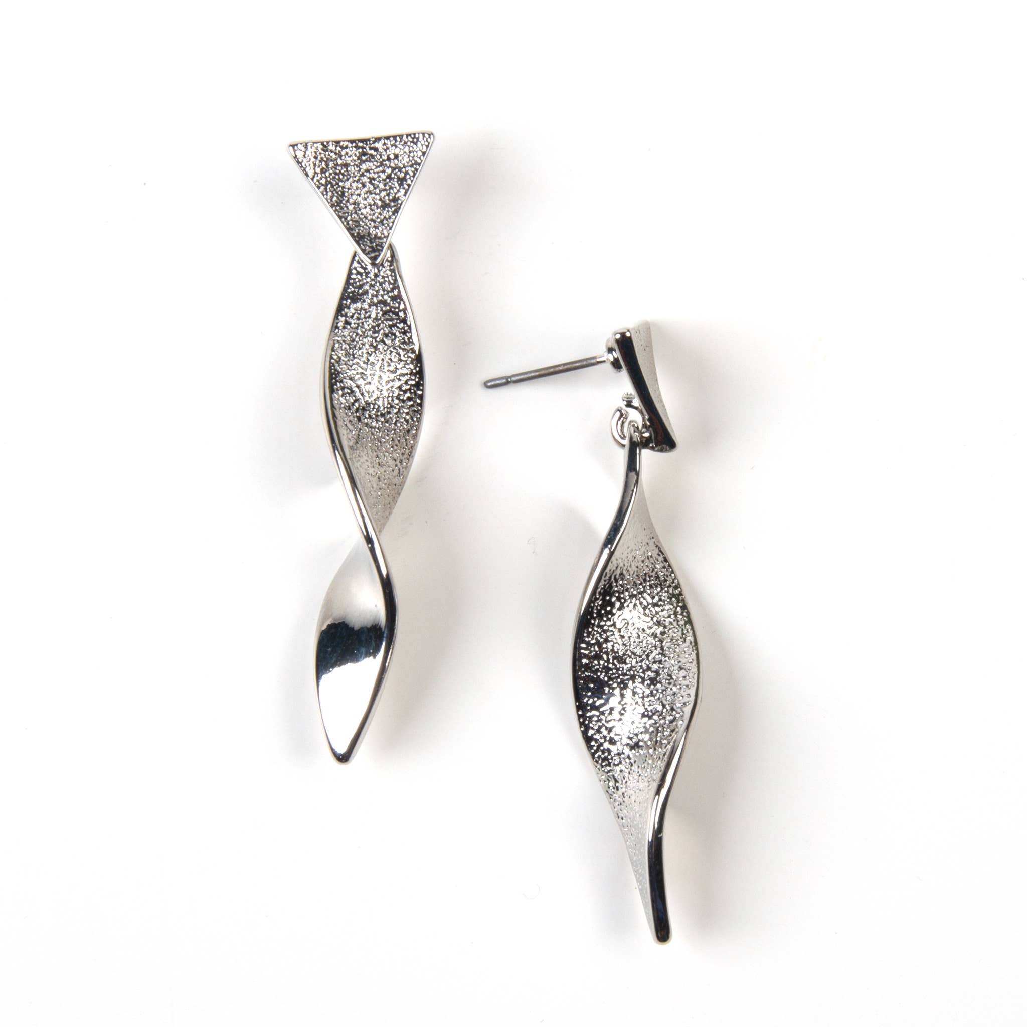 Kali Metal Twisted Ribbon Dangle Earrings