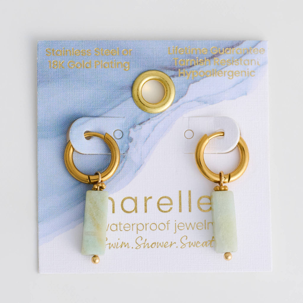 Hoop Earrings Gemstone Bar Waterproof Jewelry Narelle