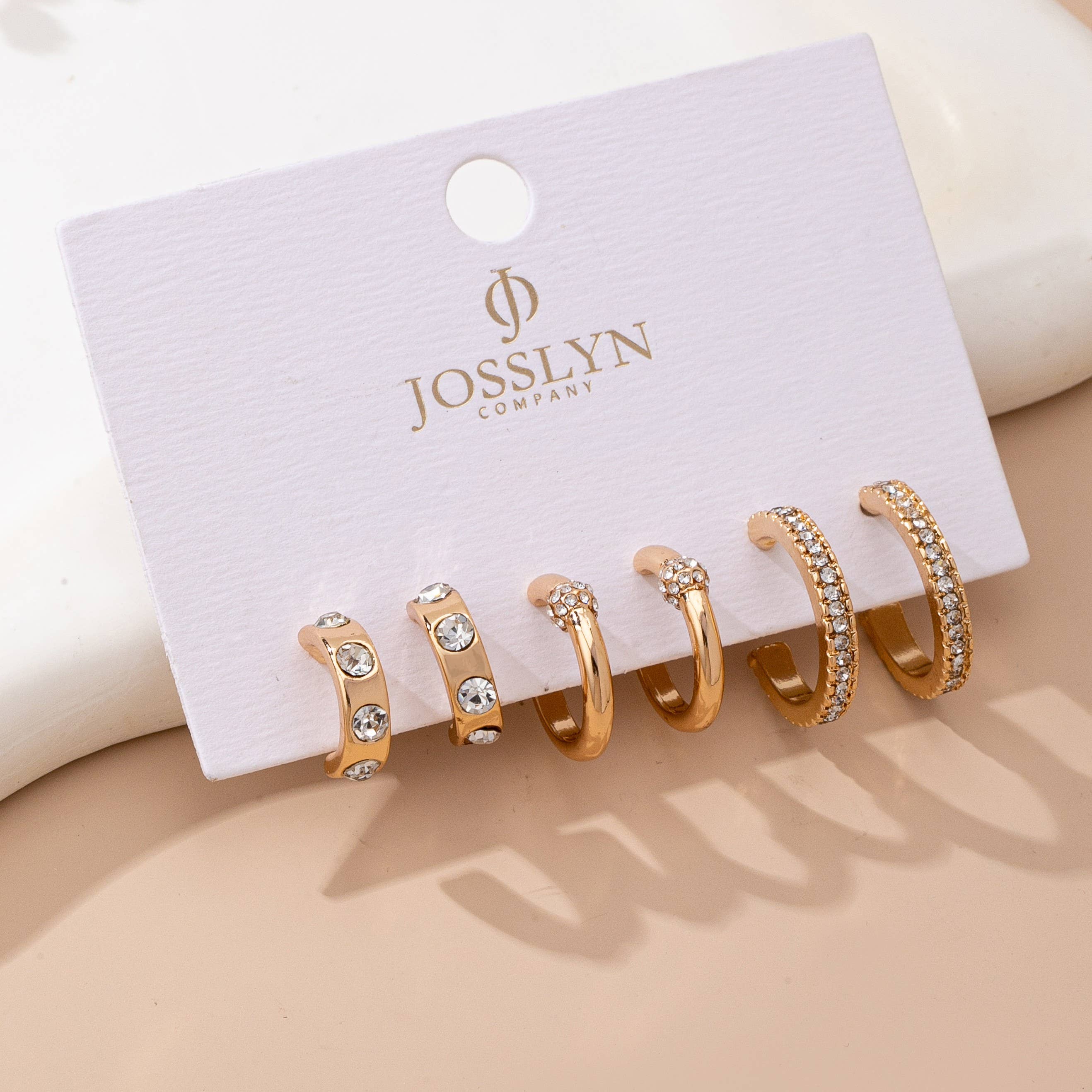 Gold-Tone Crystal Huggie Hoop Earring Set | 80E61880