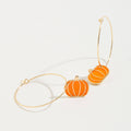 Pumpkin Charm Hoop Earrings