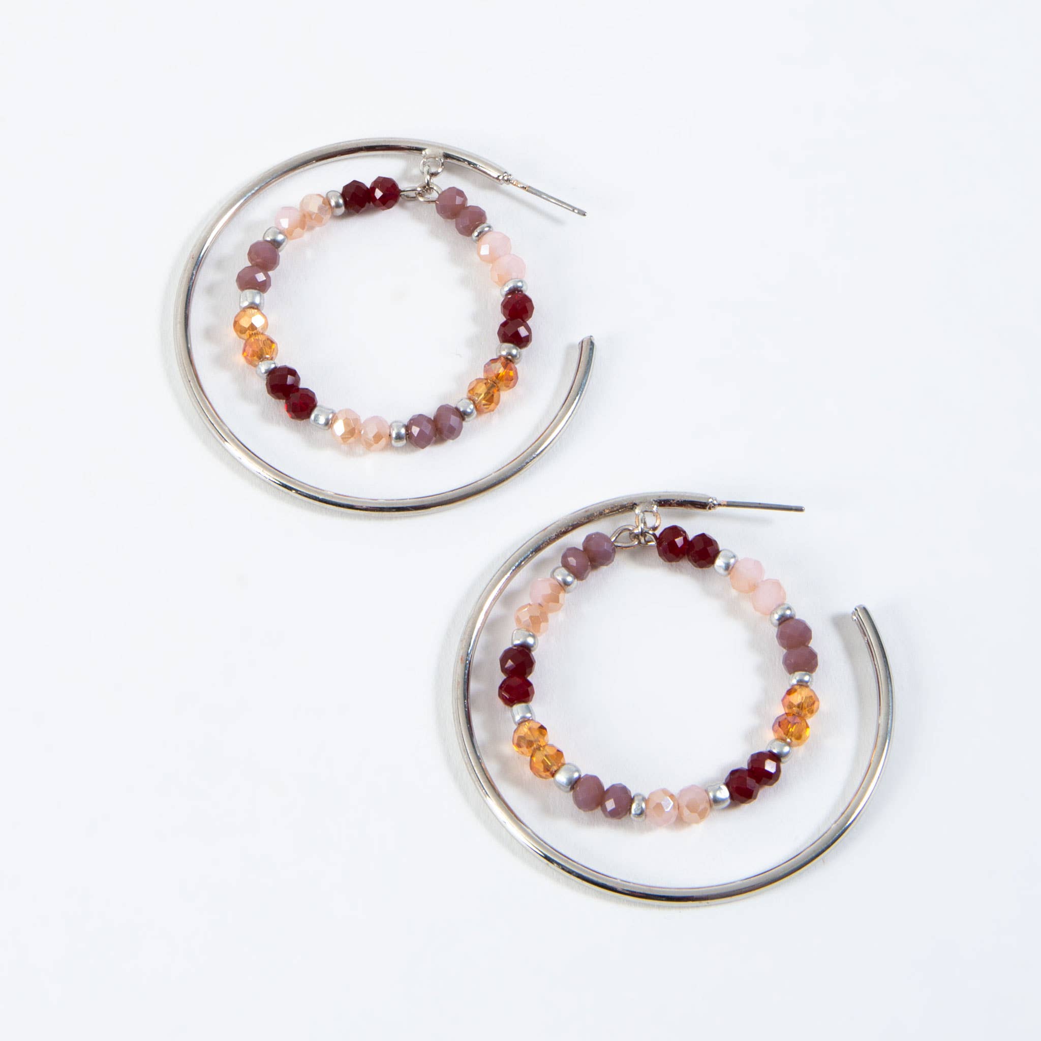 Layne Berry Beaded Double Hoop Earrings