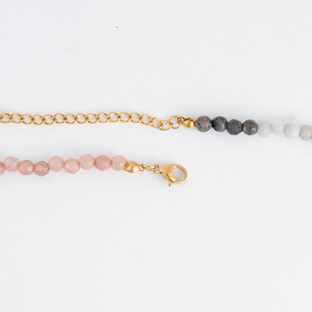 Maren Genuine Aventurine Stone Ombre 15" Beaded Necklace