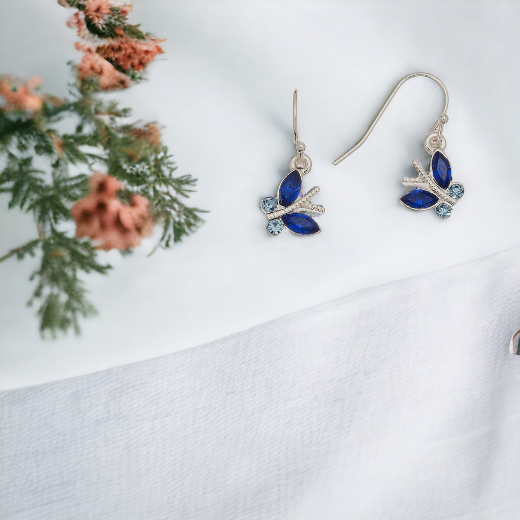 Blue Stone Butterfly Ear Sense Dangle Earrings
