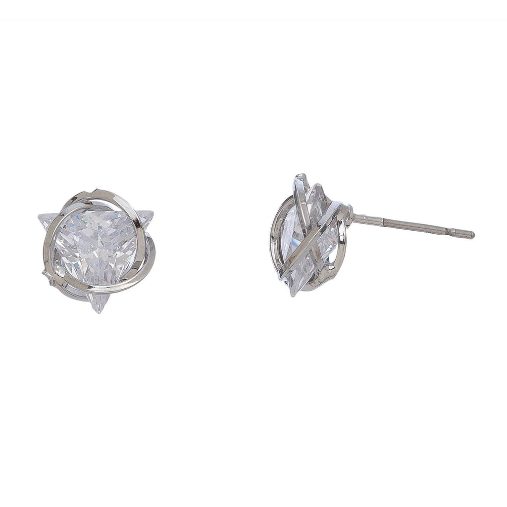Dazzlers Cubic Zirconia Triangular Stud Earrings