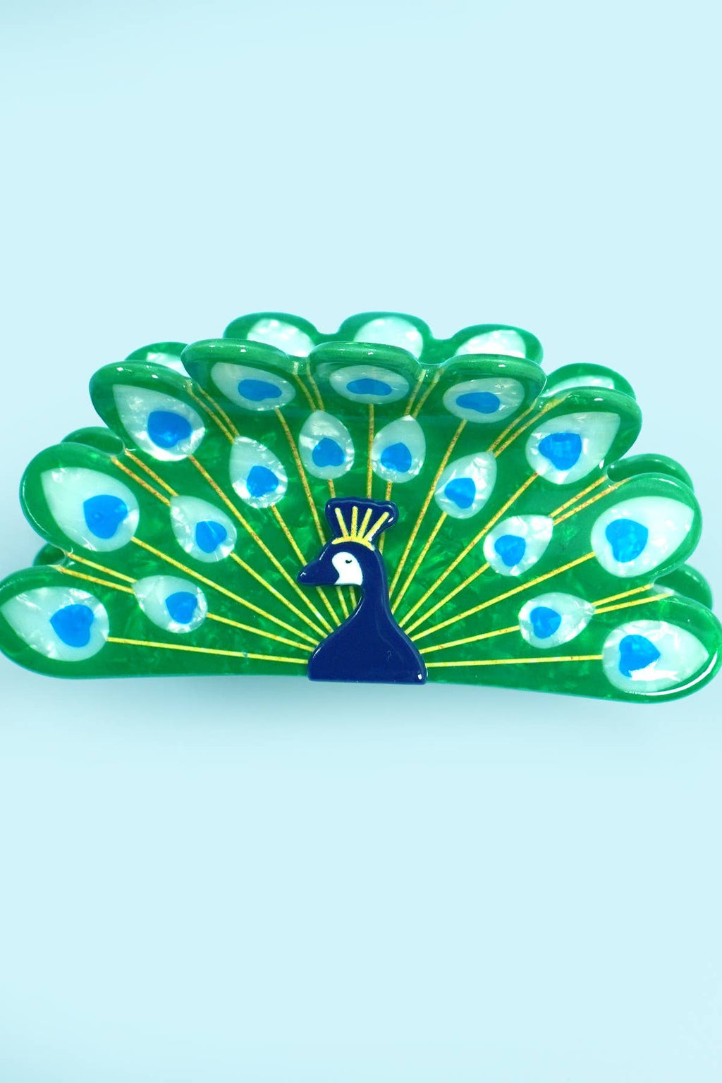 Peacock Motif  Hair Claw Clip | 40H1082