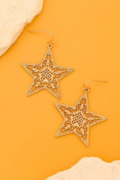MATTE FILIGREE STAR EARRINGS | 31SE22019