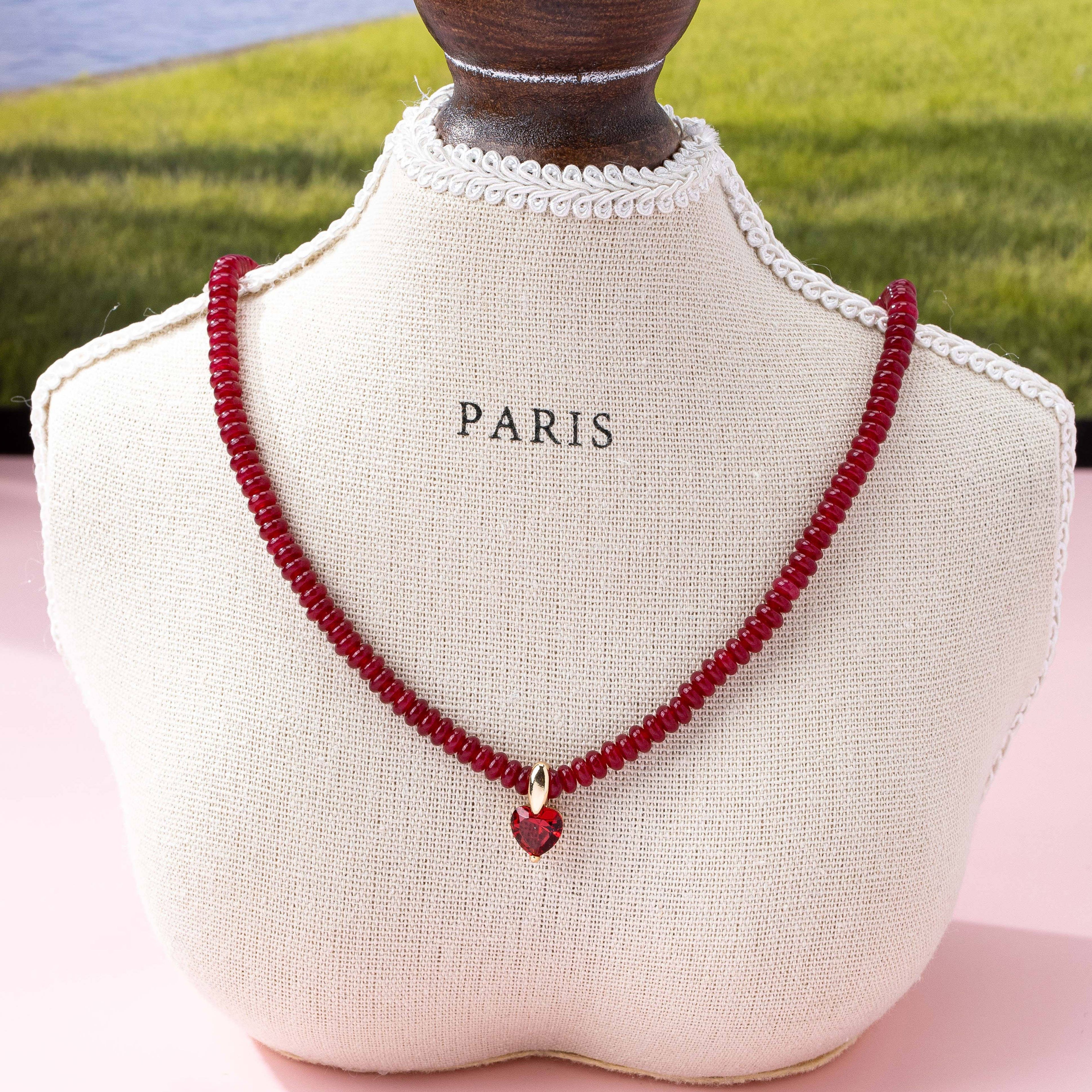 NATURAL SEMI PRECIOUS STONE BEADED CHARM NECKLACE | 80N92658