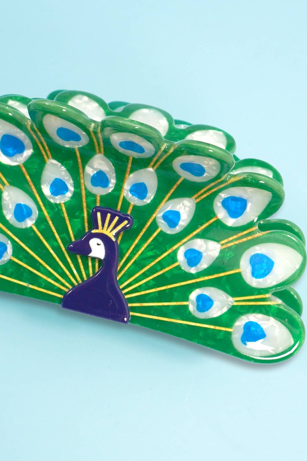 Peacock Motif  Hair Claw Clip | 40H1082
