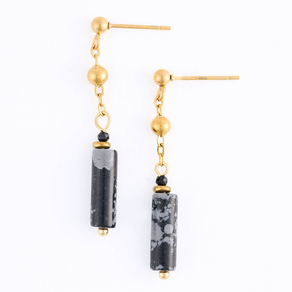 Waterproof Earrings Drop Apatite Beaded Narelle Gold