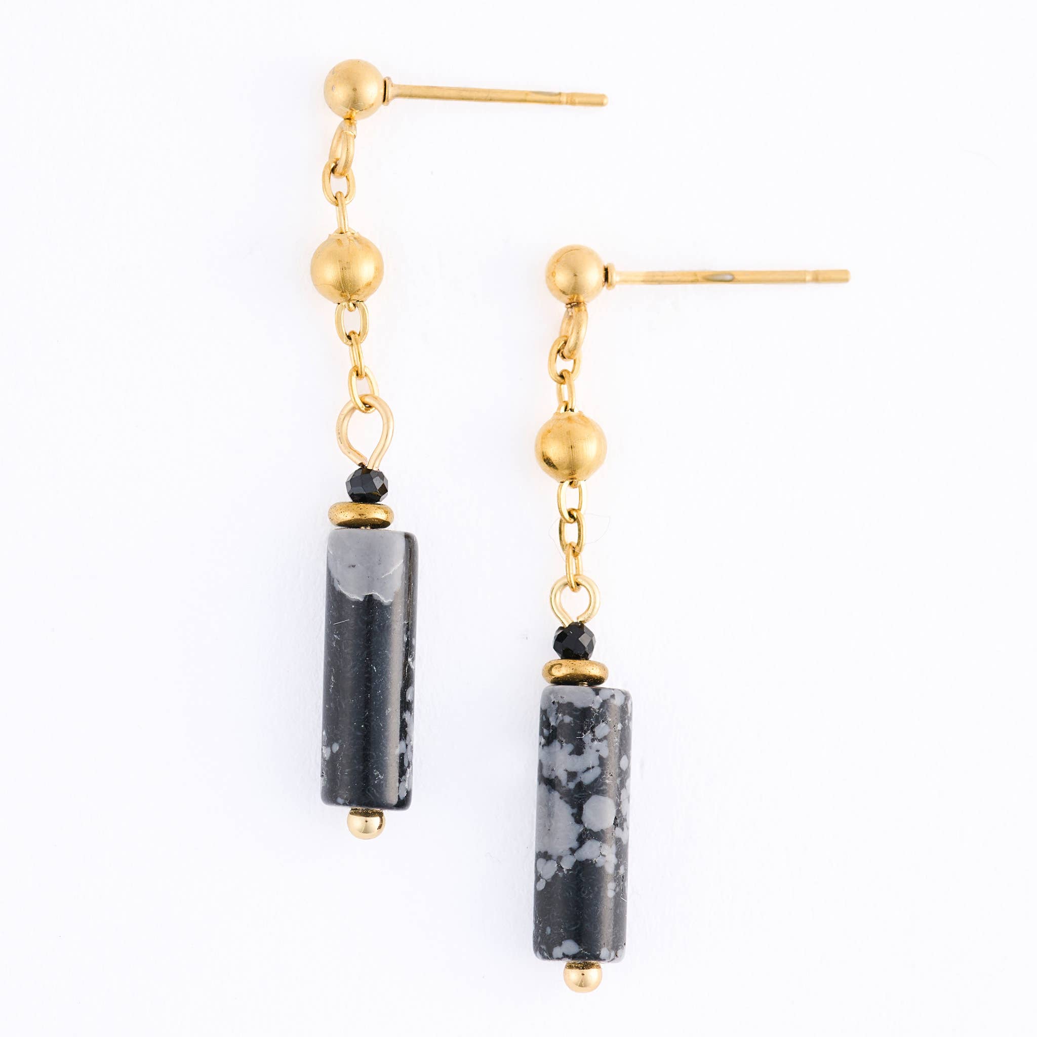 Waterproof Earrings Drop Apatite Beaded Narelle Gold