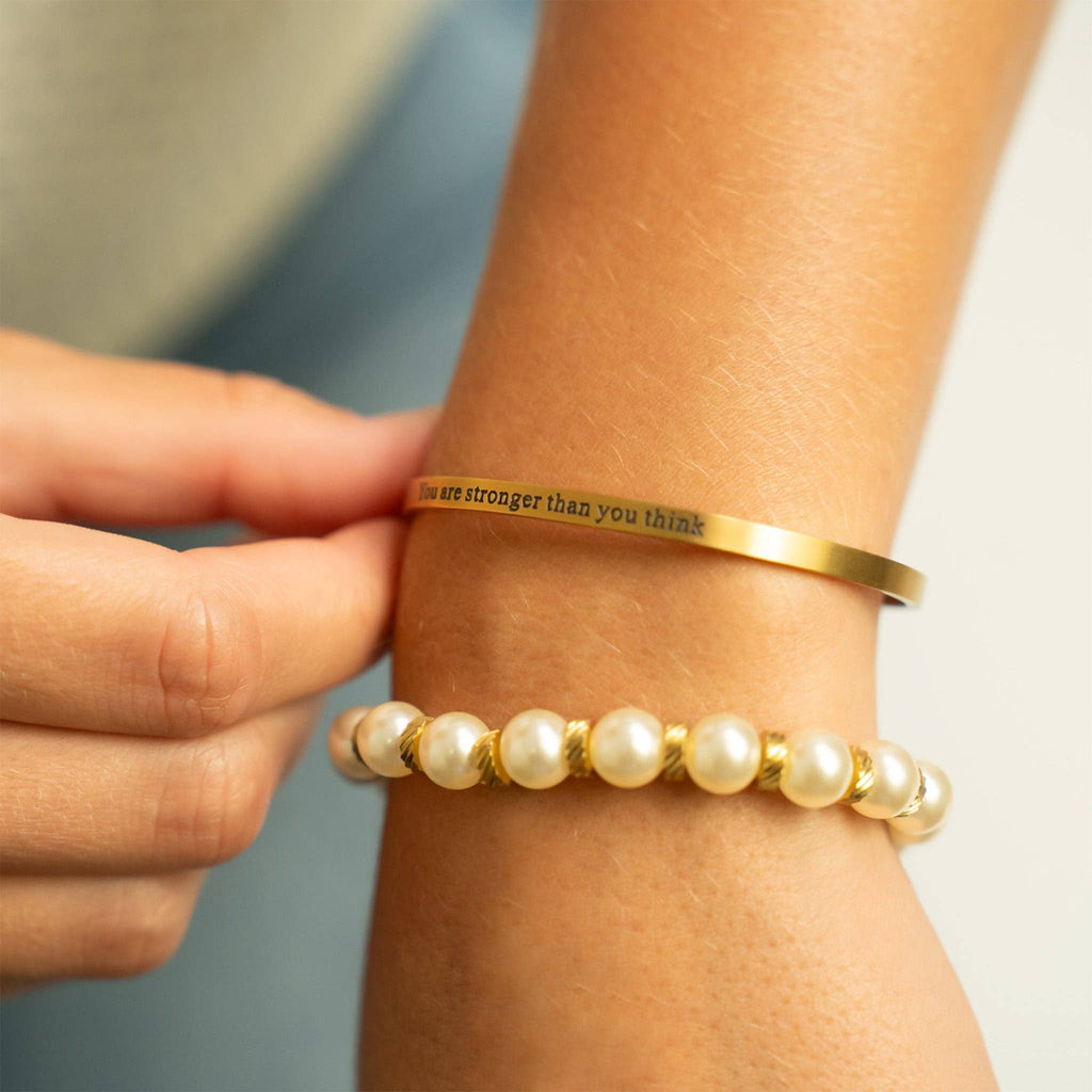 "You are stronger than you think" Engraved Bangle Bracelet