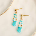 Waterproof Earrings Drop Kyanite Beaded Narelle Gold