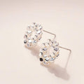High Polish Flat Brass Bead Twist Wreath Post Earrings