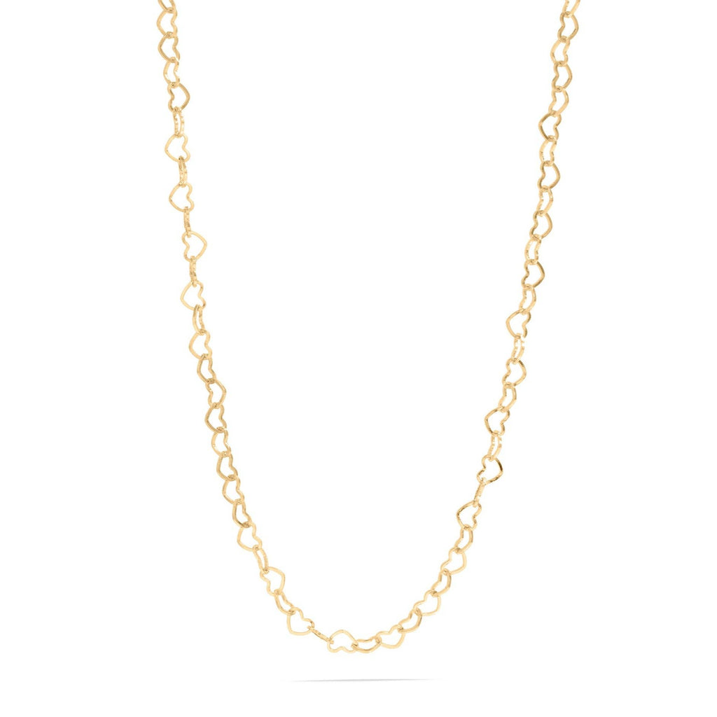 18K Gold PVD Stainless Steel Linked Heart Chain Necklace