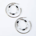 Layne Neutral Beaded Double Hoop Earrings