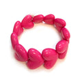 Single Puffy Acrylic Chunky Love Heart Stretch Bracelet