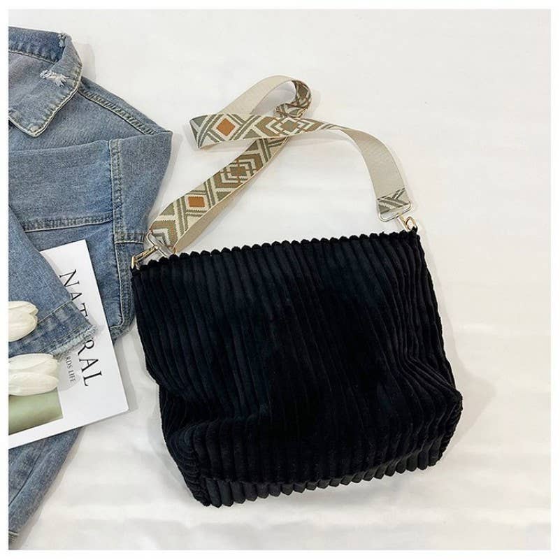 Corduroy AZTEC Guitar Shoulder Strap Tote Bag | 40P584