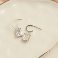 Dazzler Square Cubic Zirconia Hoop Earrings