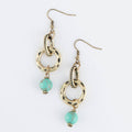 Wild Spirit Turquoise Beaded Gold Ring Earrings